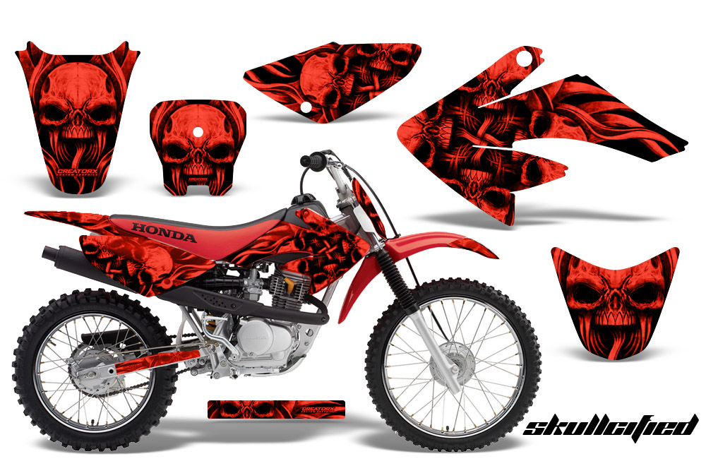 CRF 70-80-100 Graphics Kit Skullcified Red